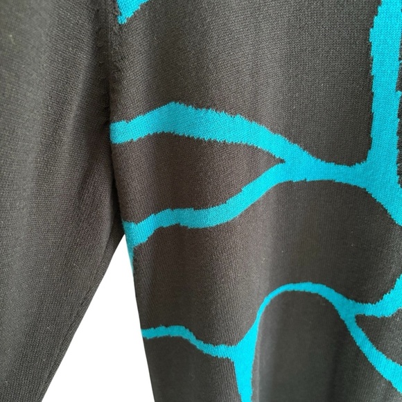 Alfani Knit Sweater Tunic Top Size Large Office Casual Bold Print Long Sleeve - Picture 6 of 13